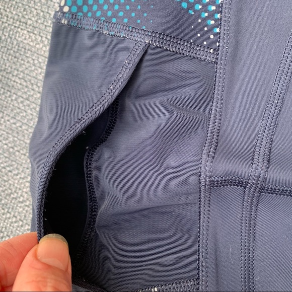 Athleta blue and teal mesh running pants with back pocket - Picture 5 of 11